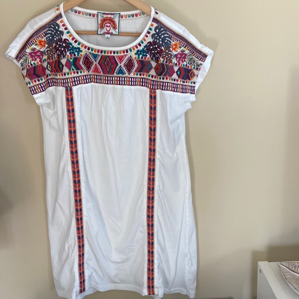 Johnny Was Embroidered T Shirt Dress